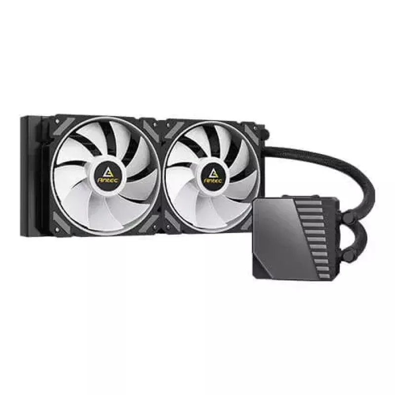 Viss-vienā šķidruma dzesētājs ANTEC SYMPHONY 240 — 120 mm ventilatori, melns, atbalsta AM4/LGA1700