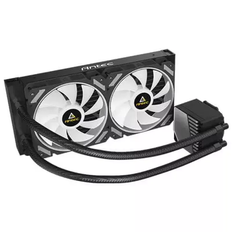 Viss-vienā šķidruma dzesētājs ANTEC SYMPHONY 240 — 120 mm ventilatori, melns, atbalsta AM4/LGA1700