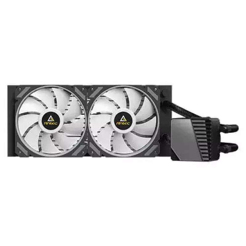Viss-vienā šķidruma dzesētājs ANTEC SYMPHONY 240 — 120 mm ventilatori, melns, atbalsta AM4/LGA1700
