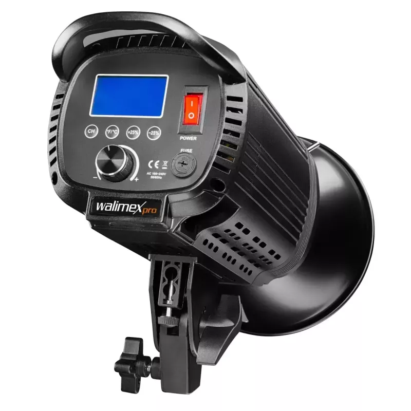 Studijas LED gaisma Walimex Niova 100 W, 1 LED spuldze, melns metāla/plastmasas korpuss, LCD, 220–240 V, 50 Hz