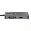 StarTech.com USB C video adapteris, USB C uz HDMI DVI VGA adapteris, līdz 4K 60 Hz, alumīnija, daudzportu video displeja adapteris, saderīgs ar Thunderbolt 3/4, USB Type C ceļojumu adapteris