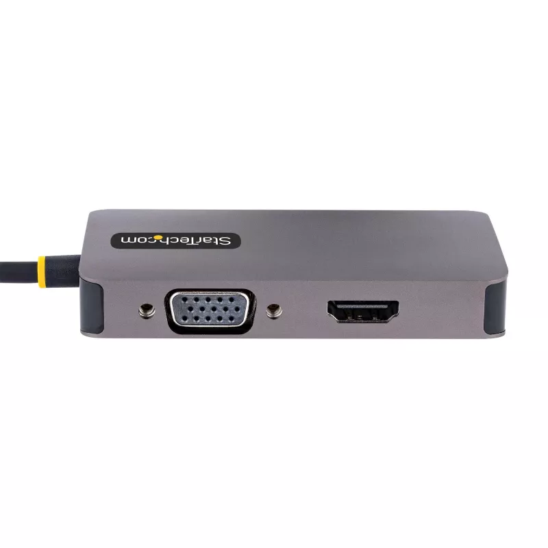 StarTech.com USB C video adapteris, USB C uz HDMI DVI VGA adapteris, līdz 4K 60 Hz, alumīnija, daudzportu video displeja adapteris, saderīgs ar Thunderbolt 3/4, USB Type C ceļojumu adapteris