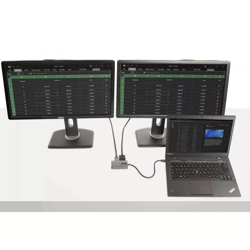 StarTech.com USB C video adapteris, USB C uz HDMI DVI VGA adapteris, līdz 4K 60 Hz, alumīnija, daudzportu video displeja adapteris, saderīgs ar Thunderbolt 3/4, USB Type C ceļojumu adapteris