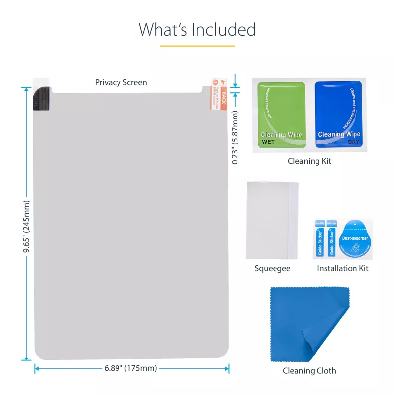 StarTech.com 4 virzienu privātuma ekrāns 11 collu iPad Pro, portreta/ainavas orientācijām, skārienjūtīgs, +/- 30° skata leņķis, bloķē līdz 51% zilās gaismas, pretatspīduma