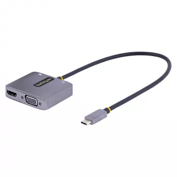 StarTech.com USB C video adapteris, USB C uz HDMI VGA vairāku pieslēgvietu adapteris, 3,5 mm audio, 4K 60Hz HDR, 100W PD caurlaides jaudas padeve, saderīgs ar Thunderbolt 3/4 - USB C displeja ceļojumu adapteris