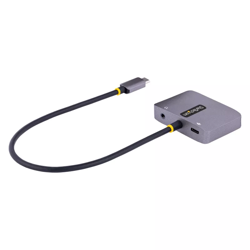StarTech.com USB C video adapteris, USB C uz HDMI VGA vairāku pieslēgvietu adapteris, 3,5 mm audio, 4K 60Hz HDR, 100W PD caurlaides jaudas padeve, saderīgs ar Thunderbolt 3/4 - USB C displeja ceļojumu adapteris