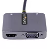 StarTech.com USB C video adapteris, USB C uz HDMI VGA vairāku pieslēgvietu adapteris, 3,5 mm audio, 4K 60Hz HDR, 100W PD caurlaides jaudas padeve, saderīgs ar Thunderbolt 3/4 - USB C displeja ceļojumu adapteris
