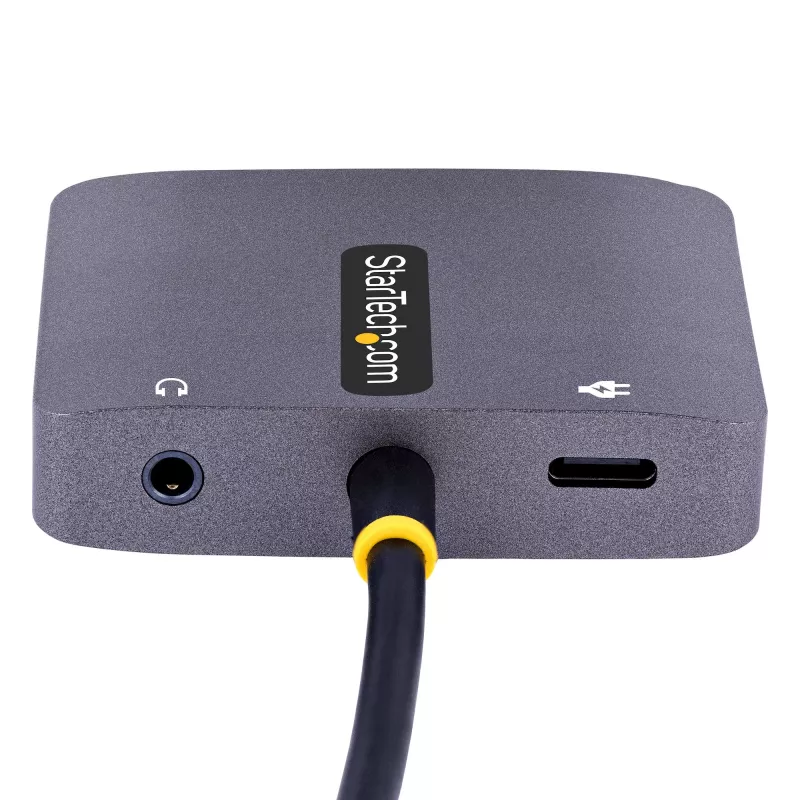 StarTech.com USB C video adapteris, USB C uz HDMI VGA vairāku pieslēgvietu adapteris, 3,5 mm audio, 4K 60Hz HDR, 100W PD caurlaides jaudas padeve, saderīgs ar Thunderbolt 3/4 - USB C displeja ceļojumu adapteris