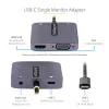StarTech.com USB C video adapteris, USB C uz HDMI VGA vairāku pieslēgvietu adapteris, 3,5 mm audio, 4K 60Hz HDR, 100W PD caurlaides jaudas padeve, saderīgs ar Thunderbolt 3/4 - USB C displeja ceļojumu adapteris