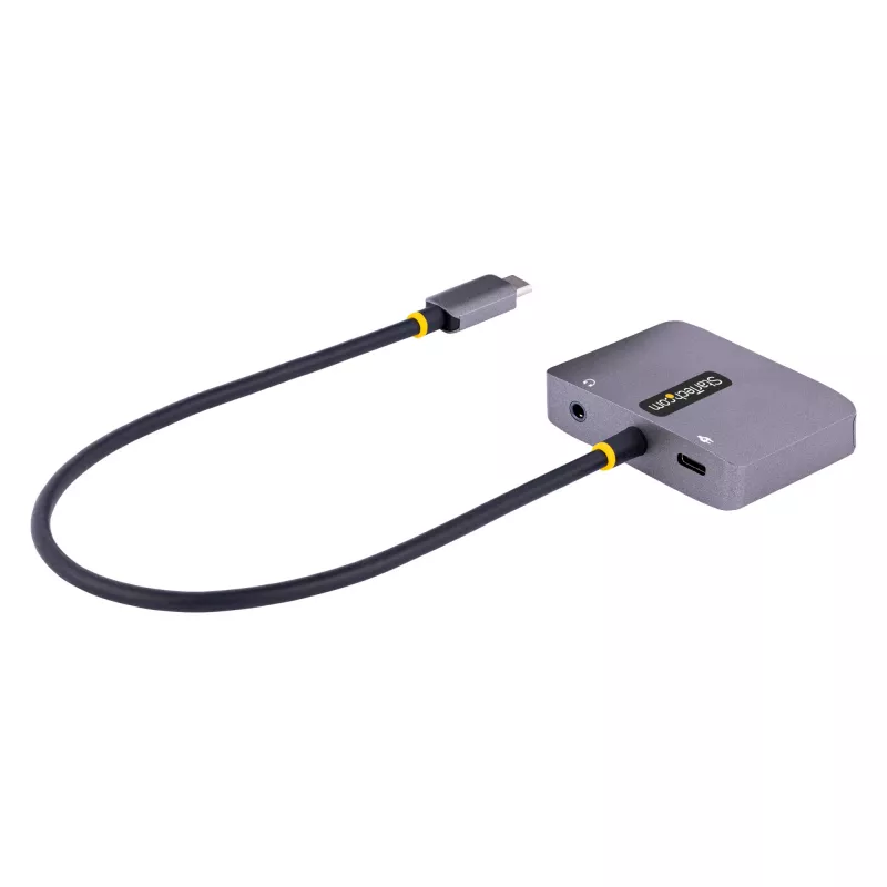 StarTech.com USB C video adapteris, USB C uz HDMI VGA vairāku pieslēgvietu adapteris, 3,5 mm audio, 4K 60Hz HDR, 100W PD caurlaides jaudas padeve, saderīgs ar Thunderbolt 3/4 - USB C displeja ceļojumu adapteris