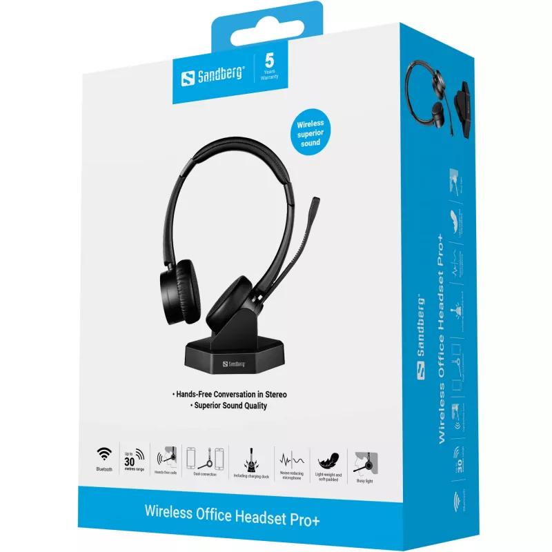 Austiņas Sandberg Wireless Office Headset Pro+