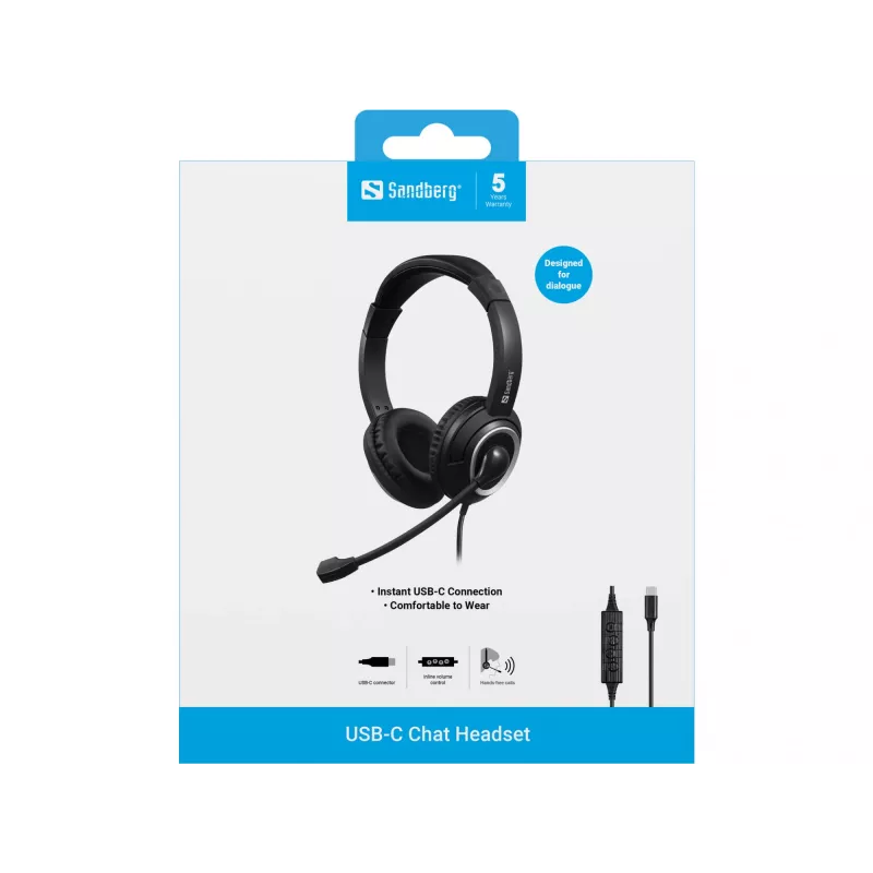 Austiņas Sandberg USB-C Chat Headset