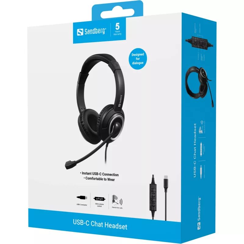Austiņas Sandberg USB-C Chat Headset