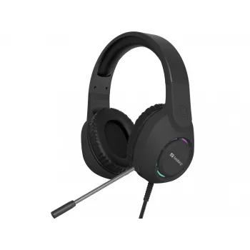 Austiņas SANDBERG BossBlaster USB — vadu spēļu austiņas, 20–20000 Hz, 2 m kabelis, 240 g, melnas