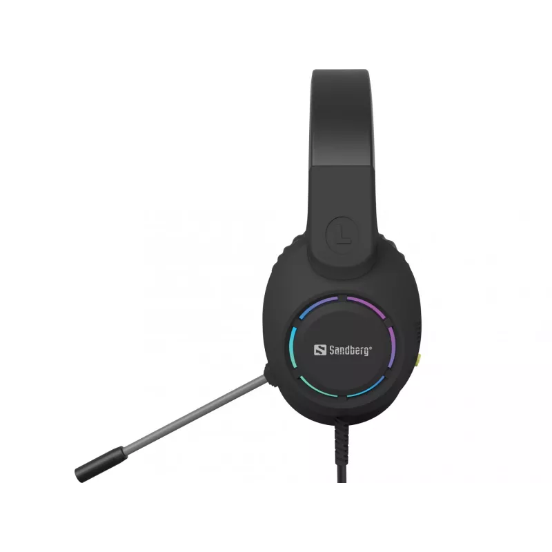 Austiņas SANDBERG BossBlaster USB — vadu spēļu austiņas, 20–20000 Hz, 2 m kabelis, 240 g, melnas