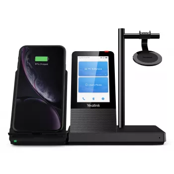 Yealink WH66 Mono UC-DECT bezvadu austiņas, bezvadu, birojam/zvanu centram, 20 - 20000 Hz, 80 g, galvas austiņas, melna