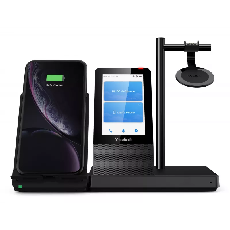 Yealink WH66 Mono UC-DECT bezvadu austiņas, bezvadu, birojam/zvanu centram, 20 - 20000 Hz, 80 g, galvas austiņas, melna