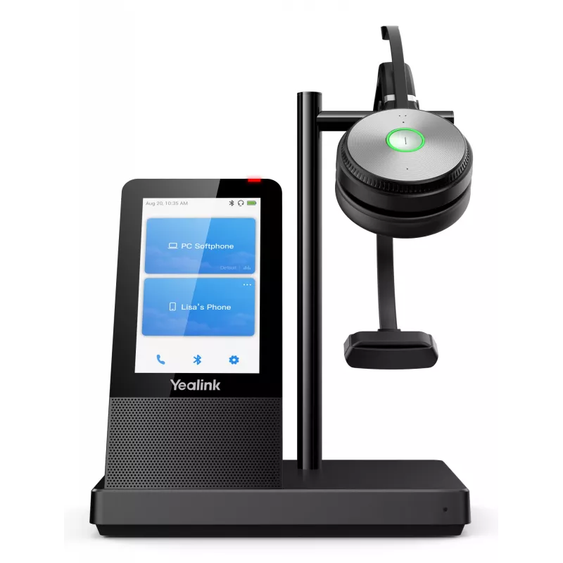 Yealink WH66 Mono UC-DECT bezvadu austiņas, bezvadu, birojam/zvanu centram, 20 - 20000 Hz, 80 g, galvas austiņas, melna