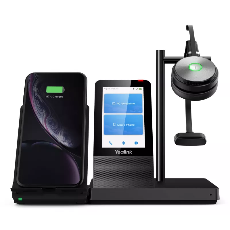 Yealink WH66 Mono UC-DECT bezvadu austiņas, bezvadu, birojam/zvanu centram, 20 - 20000 Hz, 80 g, galvas austiņas, melna