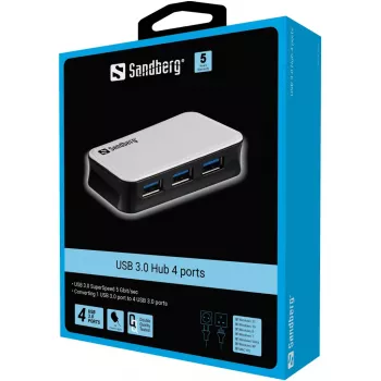Sandberg USB 3.0 centrmezgls, 4 porti