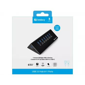 Sandberg USB 3.0 centrmezgls 6+1 porti