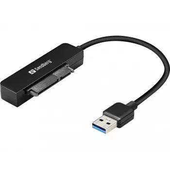 Sandberg USB 3.0 uz SATA saiti, melna, 5 Gbit/s, 20 g, 77 mm, 18 mm, 193 mm