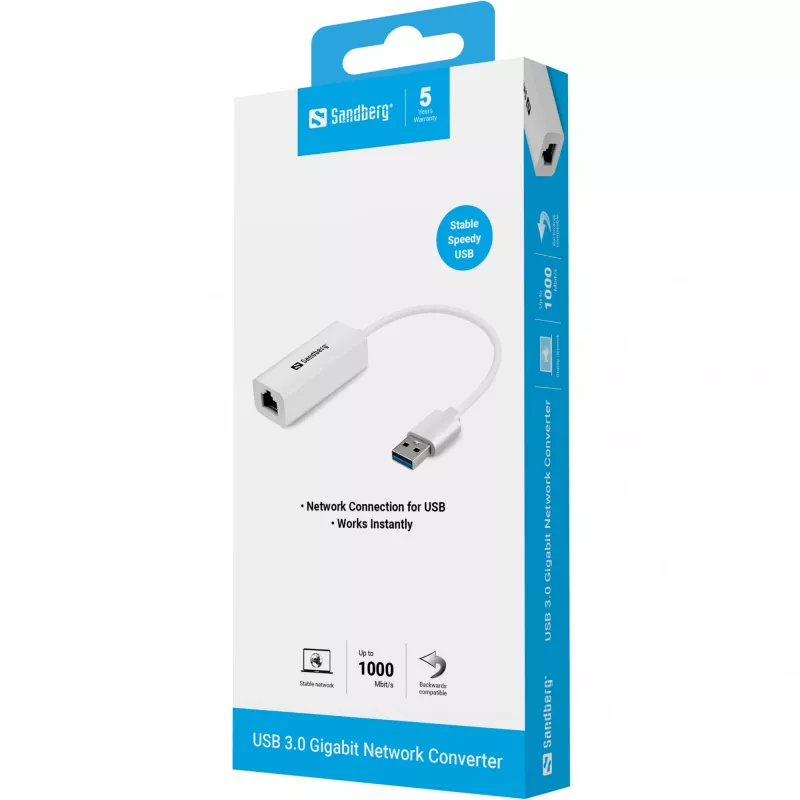 USB tīkla adapteris Sandberg USB3.0 Gigabit tīkla adapteris