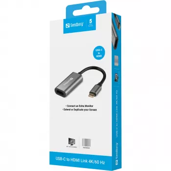 USB-C uz HDMI saite 4K/60 Hz Sandberg 136-12