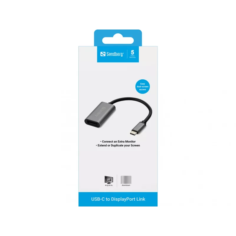 USB-C uz DisplayPort saite Sandberg 136-19