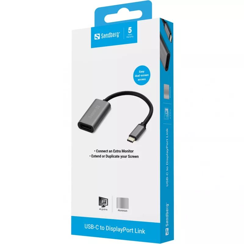USB-C uz DisplayPort saite Sandberg 136-19