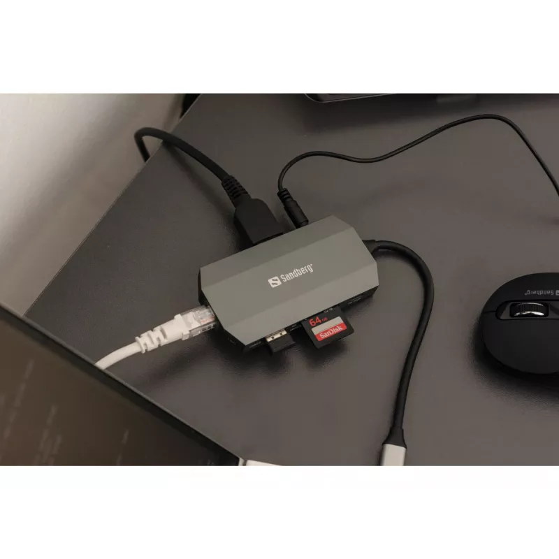 USB-C dokstacija Sandberg 6in1 Travel Dock