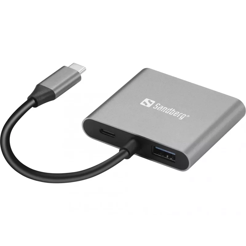 Sandberg USB-C dokstacija 2xHDMI+USB+PD Maksimālā izšķirtspēja 3840x2160