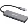 Sandberg USB-C uz 2xUSB-A + 2xUSB-C centrmezgls, pelēks, alumīnijs