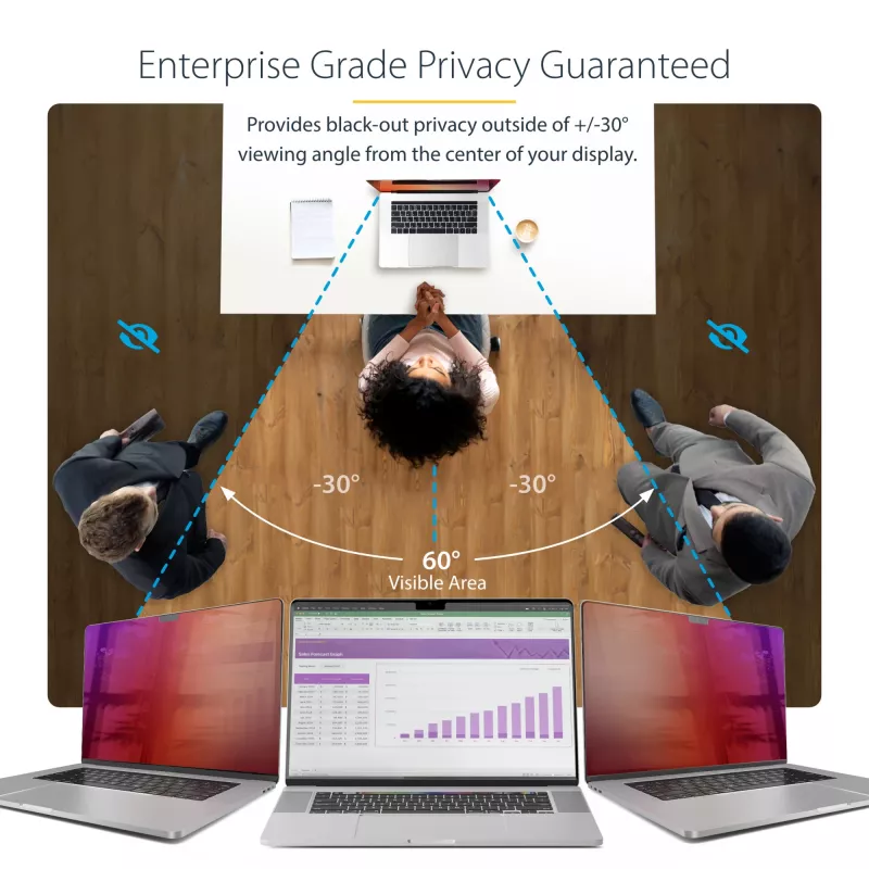 StarTech.com 14 collu MacBook Pro 21/23 privātuma ekrāns, zelta filtrs ar uzlabotu privātumu, datora drošības vairogs, divpusējs ekrāna aizsargs, +/- 30 grādi