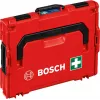 Pirmās palīdzības aptieciņa Bosch 1600A02X2R — DIN prasībām atbilstošs komplekts L-BOXX 102 kastē, sarkanā krāsā