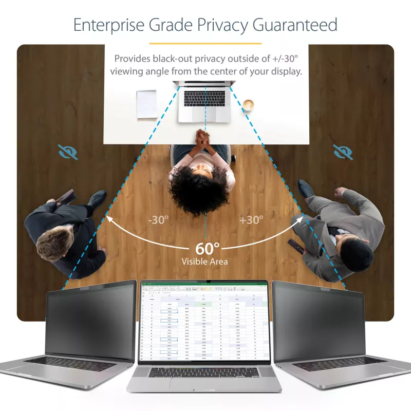 StarTech.com 16 collu MacBook Pro 21/23 portatīvā datora privātuma ekrāns, pretatspīduma privātuma filtrs ar 51% zilās gaismas samazinājumu, monitora ekrāna aizsargs ar +/- 30° skata leņķi, apgriežams matēts/spīdīgs puses