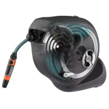 Wall-mounted reel Gardena RollUp Automatic Melns pelēka