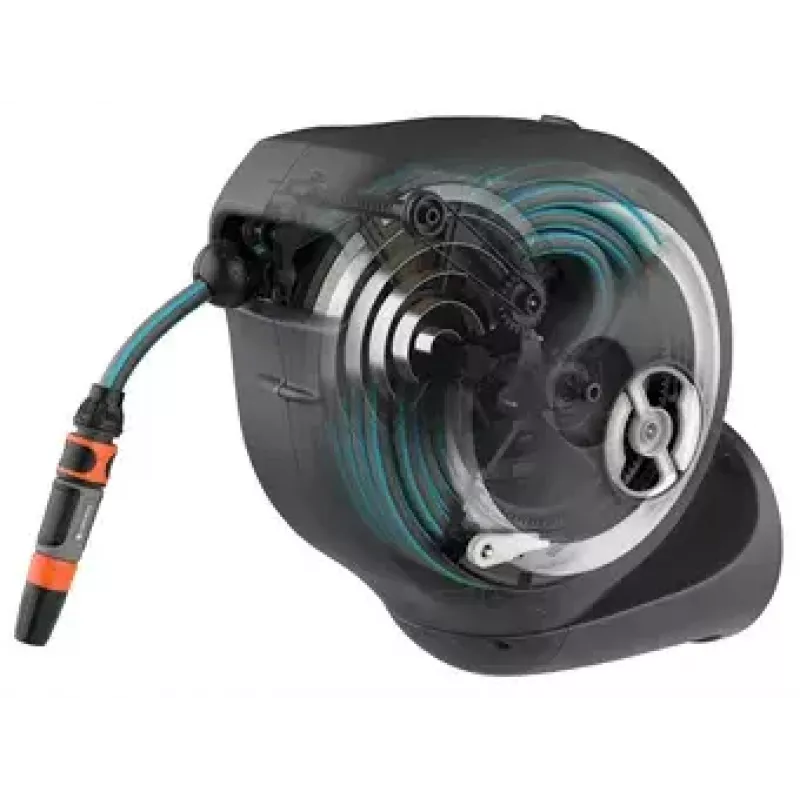 Wall-mounted reel Gardena RollUp Automatic Melns pelēka