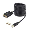 StarTech.com 3m USB uz Null Modem seriālo adaptera kabelis, maināmi DB9 skrūves/uzgriežņi, COM saglabāšana, USB-A uz RS232, FTDI, 4. līmeņa ESD aizsardzība, Windows/macOS/ChromeOS/Linux - izturīga TPE konstrukcija