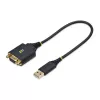 StarTech.com 1 pēda (30 cm) USB uz Null Modem seriālo adaptera kabelis, COM saglabāšana, FTDI, USB-A uz DB9 RS232, maināmi DB9 uzgriežņi/skrūves, Windows/macOS/Linux