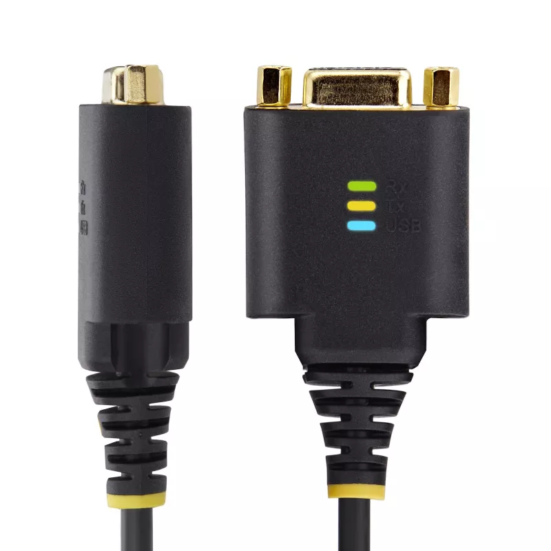 StarTech.com 1 pēda (30 cm) USB uz Null Modem seriālo adaptera kabelis, COM saglabāšana, FTDI, USB-A uz DB9 RS232, maināmi DB9 uzgriežņi/skrūves, Windows/macOS/Linux