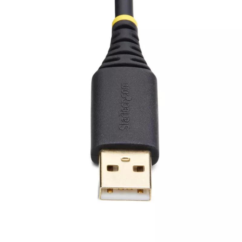 StarTech.com 1 pēda (30 cm) USB uz Null Modem seriālo adaptera kabelis, COM saglabāšana, FTDI, USB-A uz DB9 RS232, maināmi DB9 uzgriežņi/skrūves, Windows/macOS/Linux