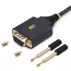 StarTech.com 1 pēda (30 cm) USB uz Null Modem seriālo adaptera kabelis, COM saglabāšana, FTDI, USB-A uz DB9 RS232, maināmi DB9 uzgriežņi/skrūves, Windows/macOS/Linux