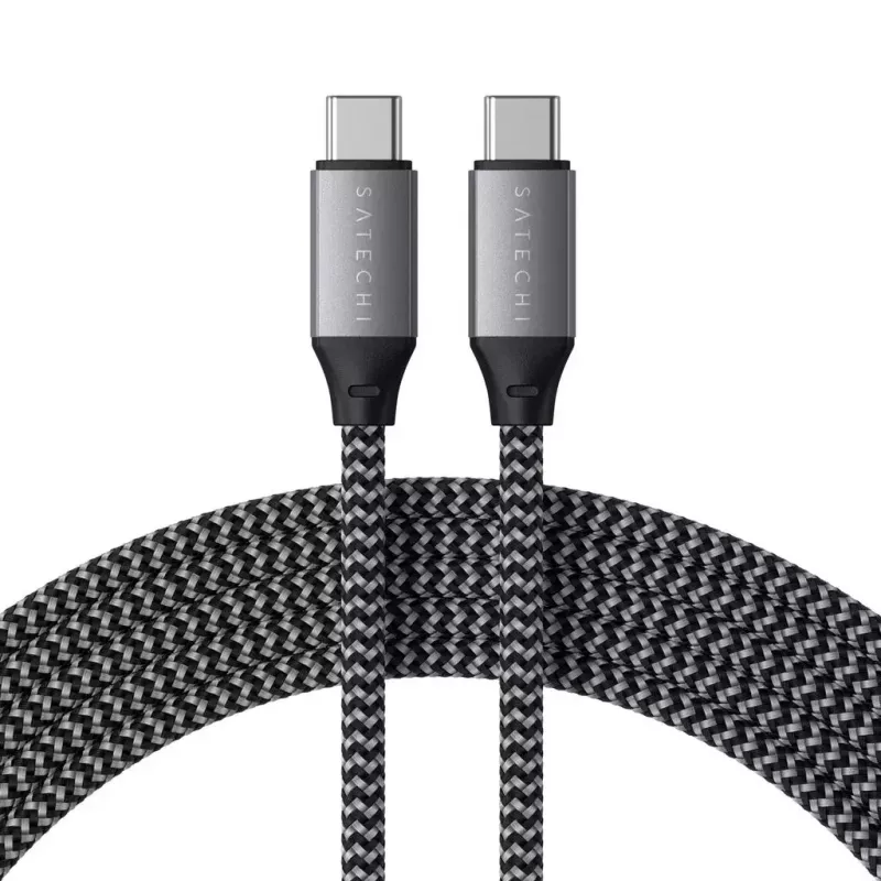 USB-C uz USB-C kabelis Satechi ST-TCC2MM — 2 m, melns/pelēks, 0,48 Gbit/s