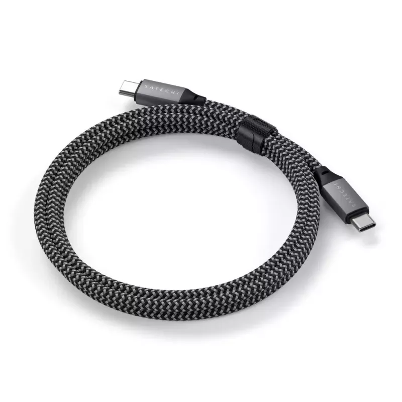 USB-C uz USB-C kabelis Satechi ST-TCC2MM — 2 m, melns/pelēks, 0,48 Gbit/s