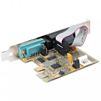 StarTech.com 2 portu PCI Express seriālā karte, divportu PCIe uz RS232 (DB9) seriālā karte, 16C1050 UART, standarta vai zema profila kronšteini, COM saglabāšana, operētājsistēmai Windows un Linux