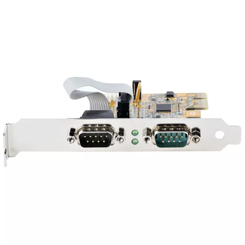StarTech.com 2 portu PCI Express seriālā karte, divportu PCIe uz RS232 (DB9) seriālā karte, 16C1050 UART, standarta vai zema profila kronšteini, COM saglabāšana, operētājsistēmai Windows un Linux