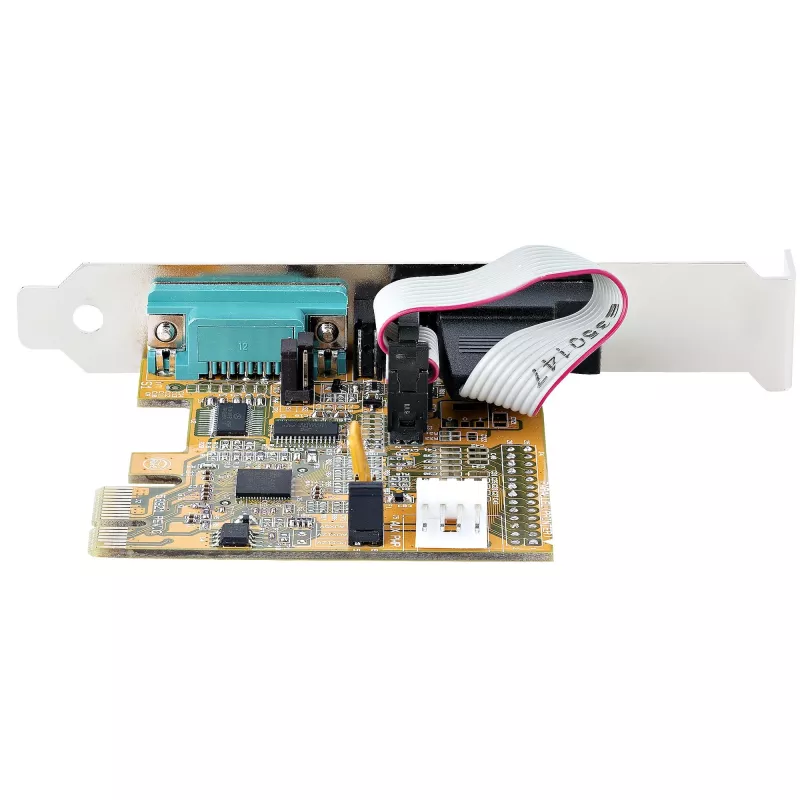 StarTech.com 2 portu PCI Express seriālā karte, divportu PCIe uz RS232 (DB9) seriālā karte, 16C1050 UART, standarta vai zema profila kronšteini, COM saglabāšana, operētājsistēmai Windows un Linux