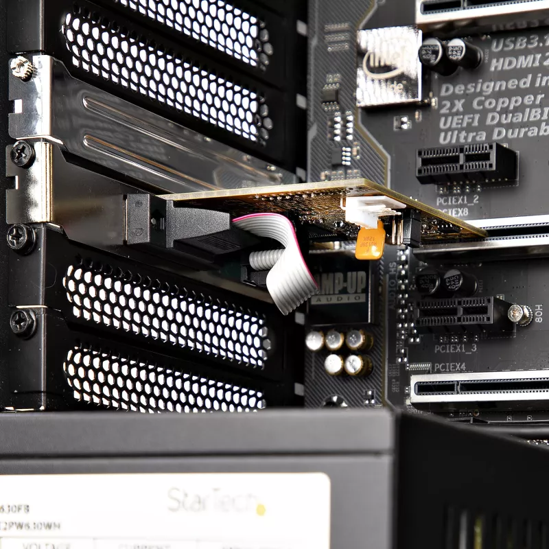 StarTech.com 2 portu PCI Express seriālā karte, divportu PCIe uz RS232 (DB9) seriālā karte, 16C1050 UART, standarta vai zema profila kronšteini, COM saglabāšana, operētājsistēmai Windows un Linux
