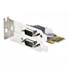 StarTech.com 2 portu PCI Express seriālā karte, divportu PCIe uz RS232 (DB9) seriālā karte, 16C1050 UART, standarta vai zema profila kronšteini, COM saglabāšana, operētājsistēmai Windows un Linux